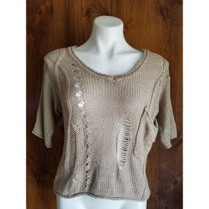 Urban Day Beige Loose Knit Top
